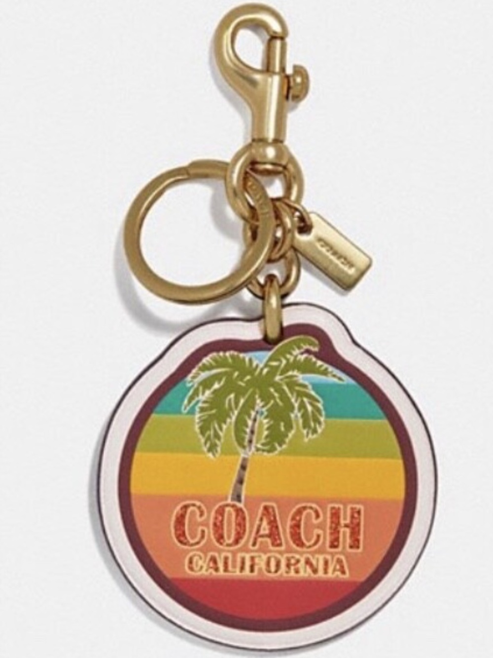 Coach Authentic NWT California Leather Key Ring and Bag Charm - Picture 1 of 4